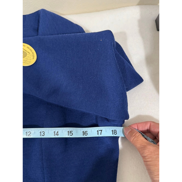 Women's Holt Renfrew vintage Wool collared button front coat Dress Size M Blue - Picture 6 of 10